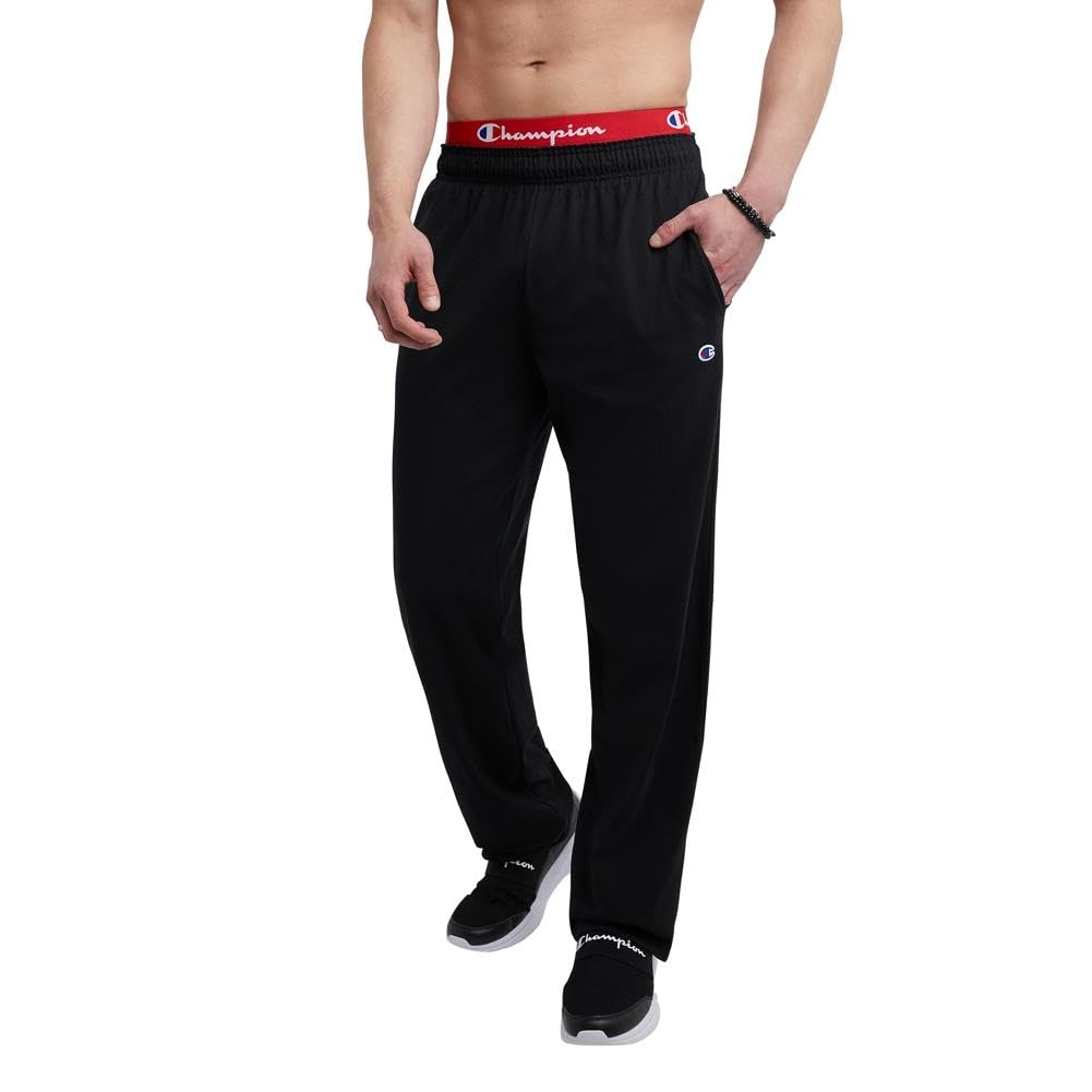 Champion mens Pants, Everyday Cotton, Lightweight Open-hem Lounge Pants for Men (Reg. Or Big & Tall)Track Pants