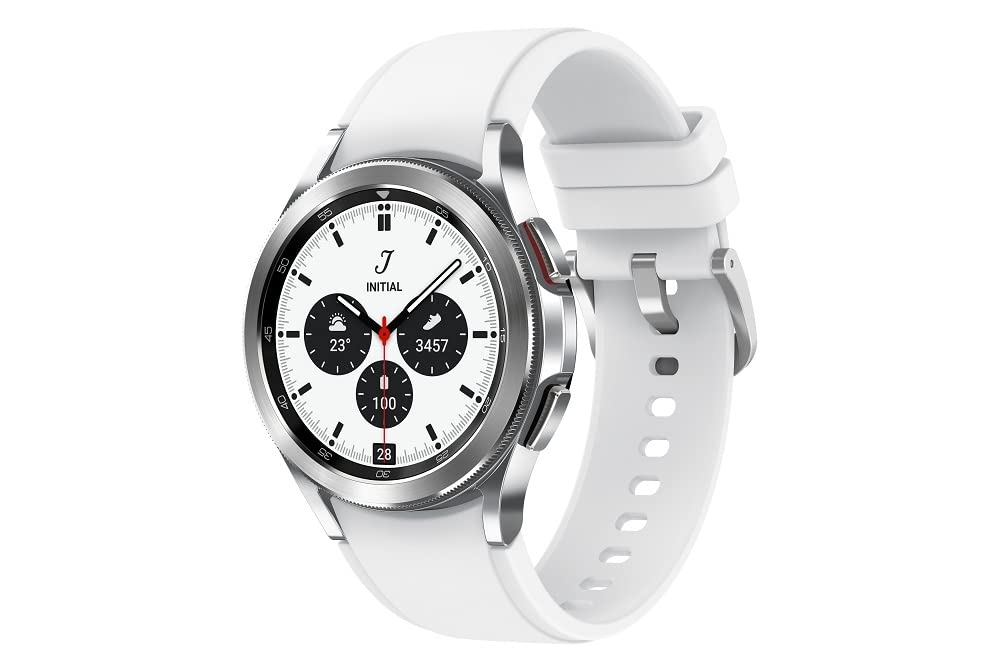 SAMSUNG Galaxy Watch 4 Classic 46mm Smartwatch with ECG Monitor Tracker for Health, Fitness, Running, Sleep Cycles, GPS Fall Detection, Bluetooth, US Version, Silver