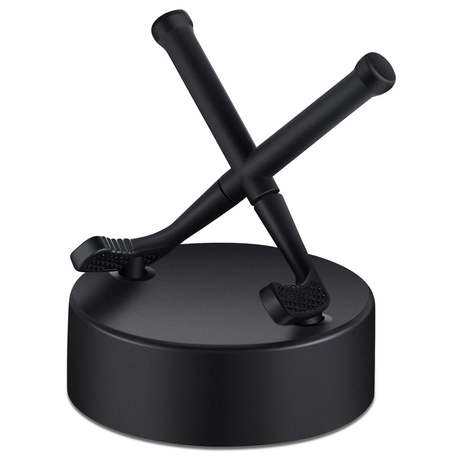 Dunzy Hockey Puck Phone Stand Hockey Cell Phone Stand Universal Smartphone Holder for Desk Accessories Home Office Desktop, Compatible with Most Mobile Phones(2 Pcs)