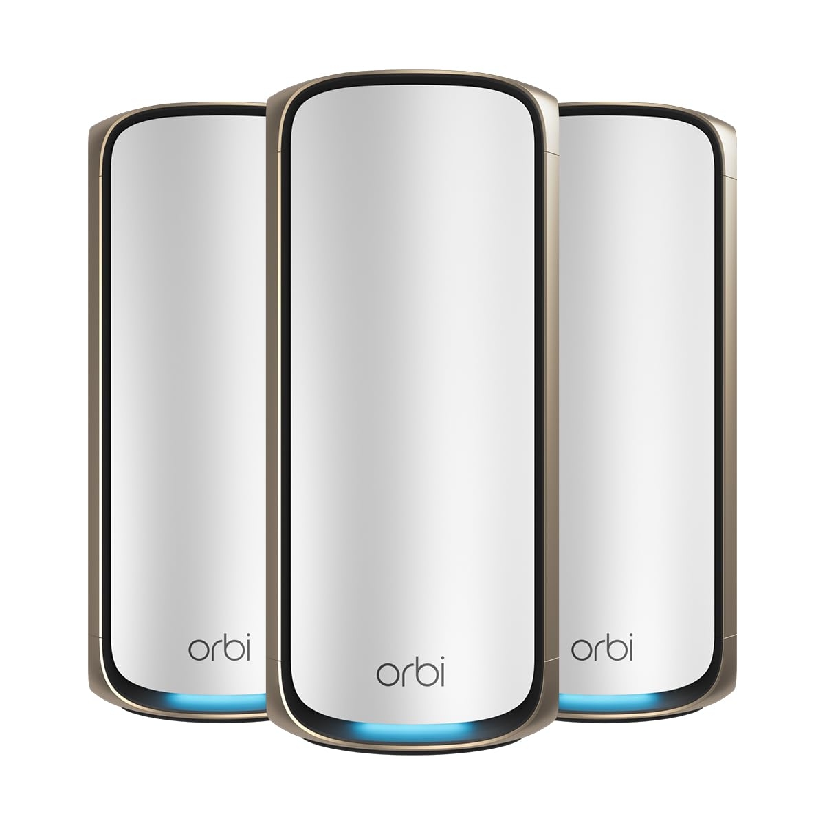 NETGEAR Orbi 970 Series Quad-Band WiFi 7 Mesh Network System (RBE973S), Router + 2 Satellite Extenders, Security Features, Up to 27Gbps, Covers Up to 10,000 sq. ft., 200 Devices, 10 Gig Internet Port