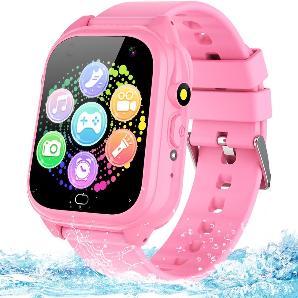 BEIARA Waterproof Kids Smart Watch for 3-12 Years Old Boys Girls Toys with 26 Game Video Camera Pedometer Music Player Alarm Clock Calculator 1.44'' HD Touchscreen Educational Toys Birthdays Gifts