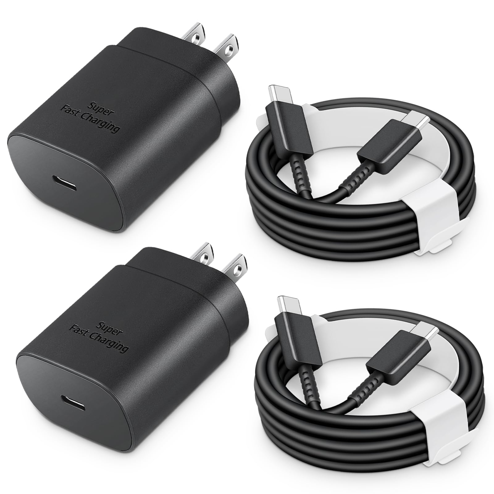 25W USB-C Fast Charger Block with C-to-C Cable [PD PPS Compatible] for Galaxy S24/S23/S22, Pixel 8/7, Z Flip 5, i Phone 16/15 - Compact Type C Charger