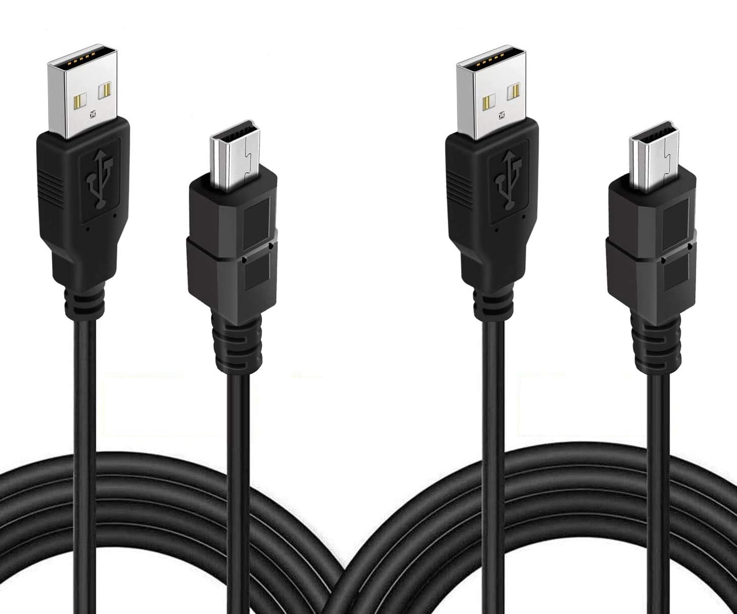 BATSOEASY 2 Pack 10ft PS3 Controller Charging Cable, USB 2.0 Type A to Mini B Cable Sync Cord for Sony PlayStation 3 / PS3 Slim/PS Move Controllers, Cell Phones, Digital Cameras, TI-84 Plus CE etc