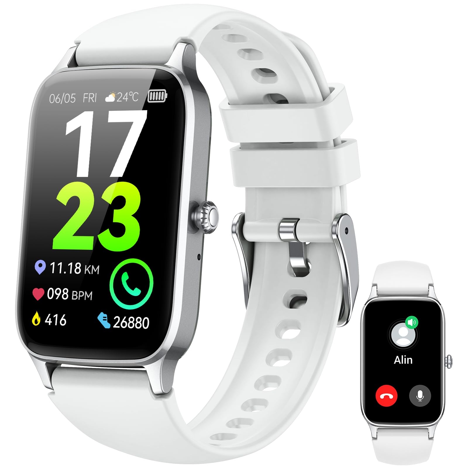 Smart Watch for Men Women(Answer/Make Call), 2025 Fitness Activity Tracker 1.57” Smartwatch with Heart Rate/Sleep Monitor/Pedometer/Calories/110+ Sports, IP68 Waterproof Fitness Watch for Android iOS