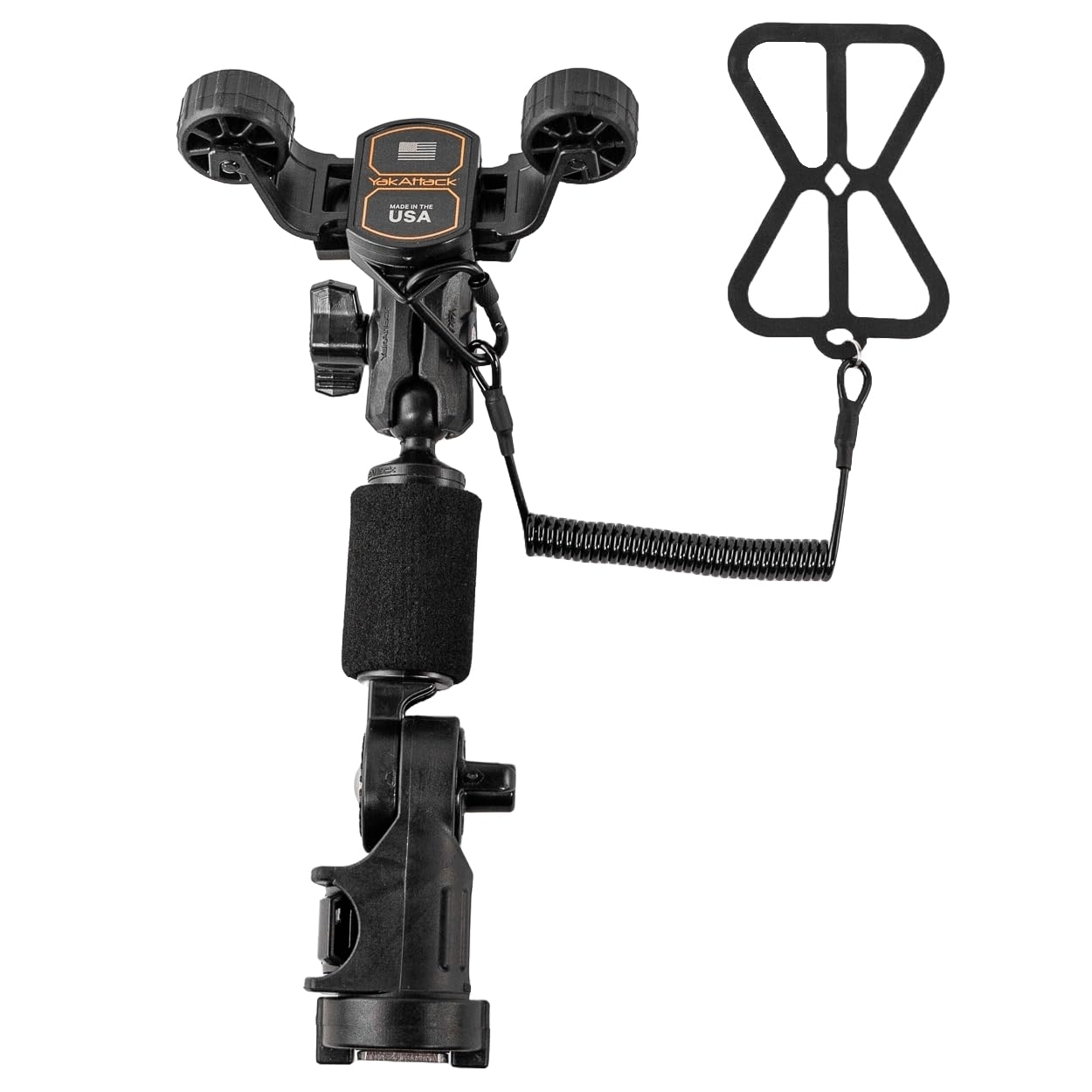 YakAttack RotoGrip Phone Holder Pro with LockNLoad Mount | Kayak Phone Mount for Fishing & Boating | One-Hand Operation | Fits iPhone 15 Pro Max, Galaxy S24 Ultra, Pixel 8 Pro | Made in USA