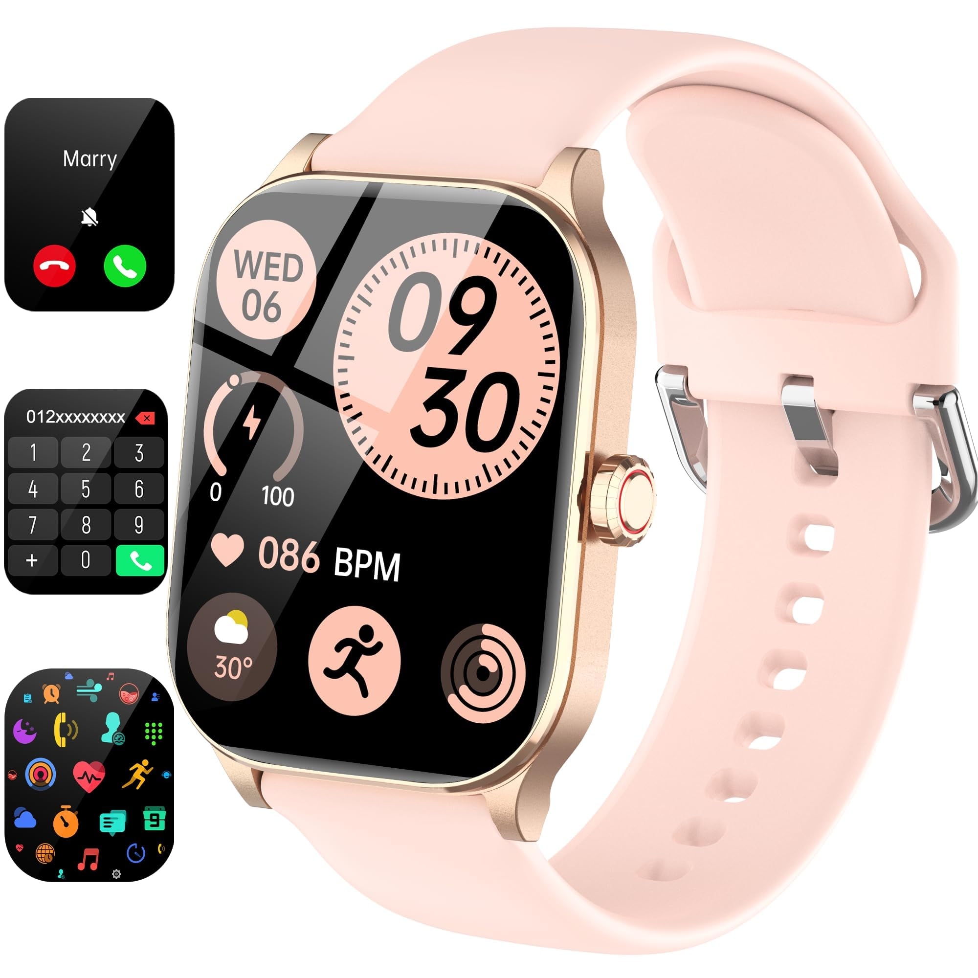 Smart Watch(Answer/Make Call), 2.01" HD Smartwatch for Women Men, Fitness Tracker with 100+ Sport Modes, IP68 Waterproof, Heart Rate/Sleep/Spo2 Monitor, Activity Tracker for Android and iPhone