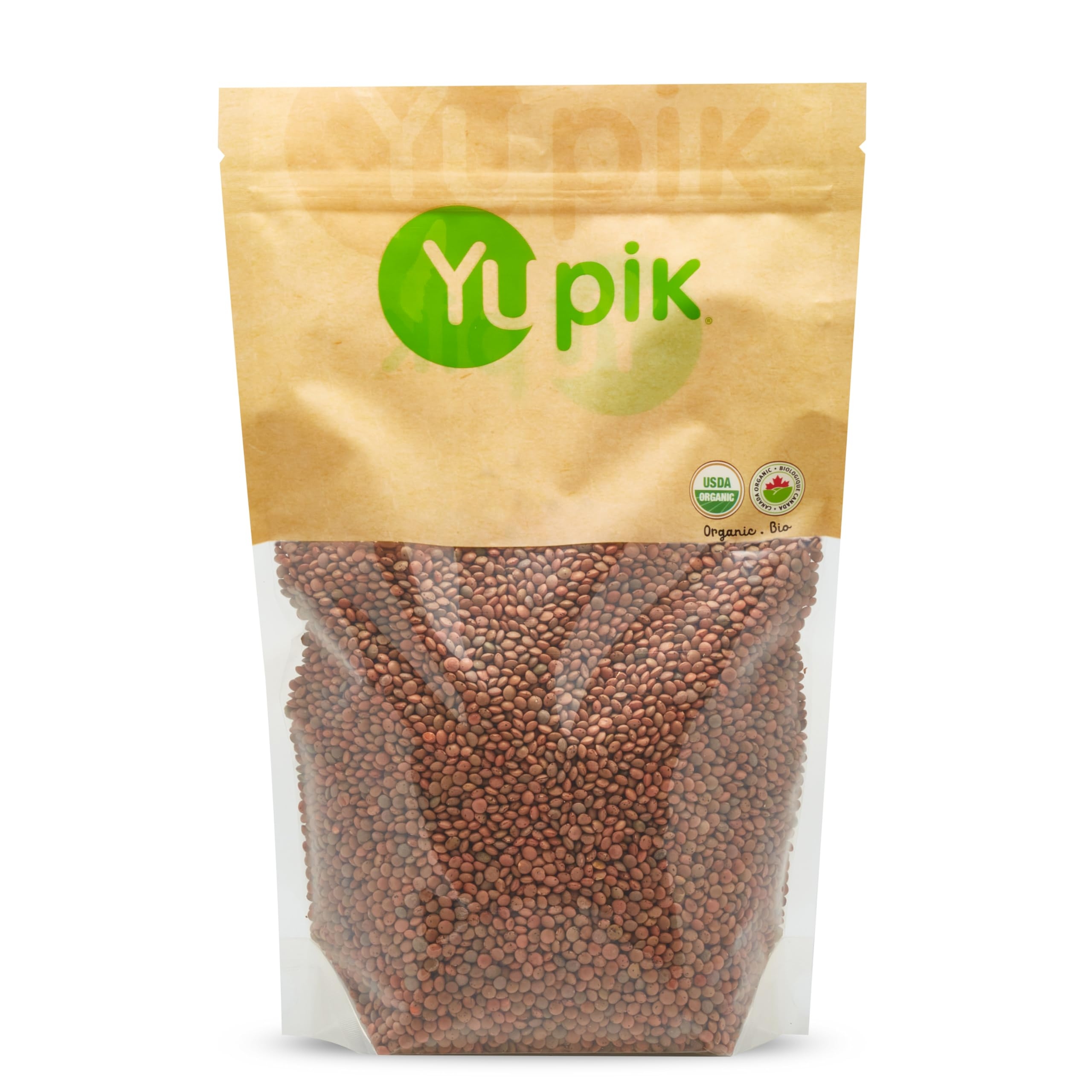 Yupik Organic Brown Lentils, 2.2 lb (35.2 oz), Non-GMO, Vegan, Gluten-Free, Kosher, Raw, Salt-Free, High in Fiber & Protein, Ideal for Soups, Salads & Meat Alternatives