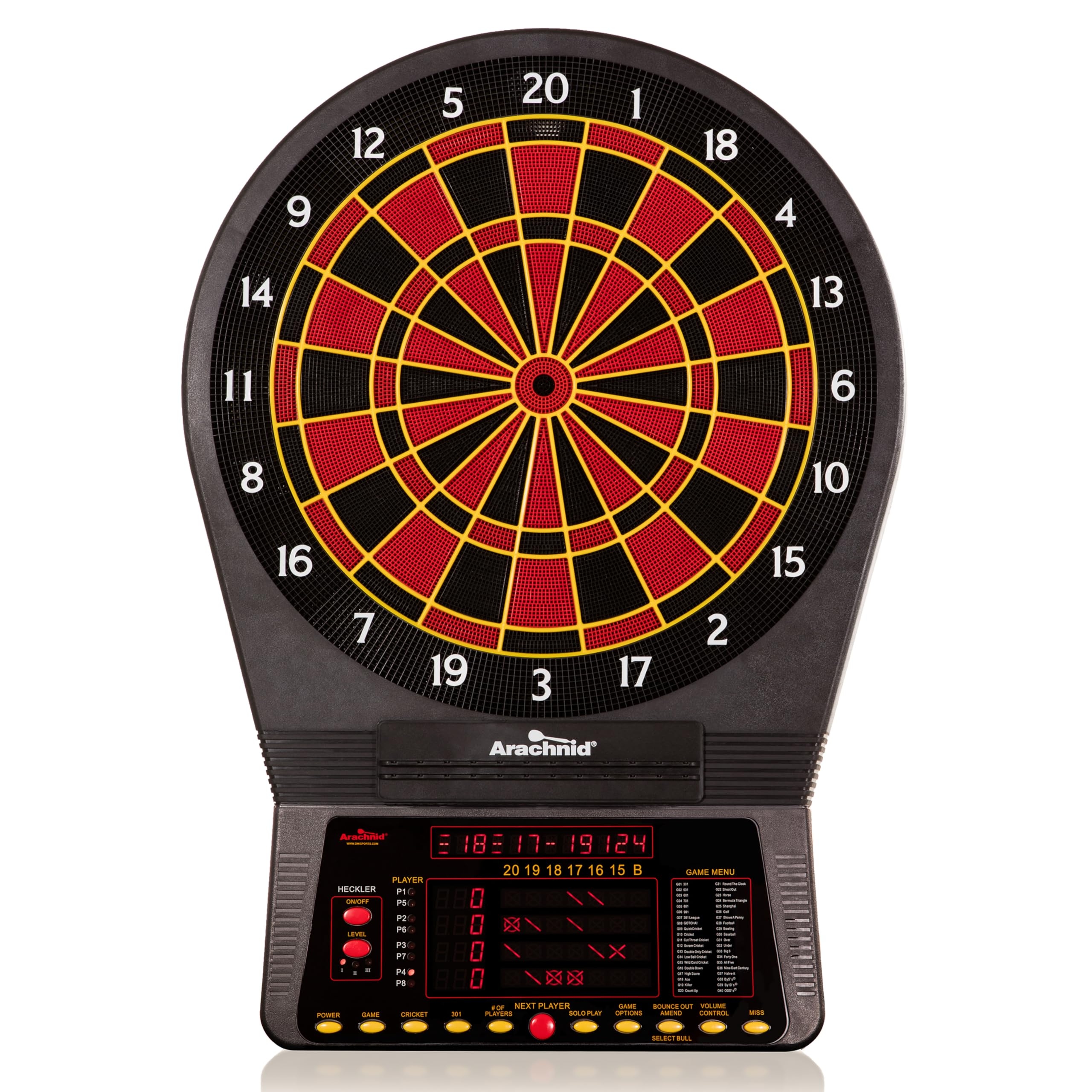 Arachnid Cricket Pro 800 Electronic Dartboard with NylonTough Segments for Improved Durability and Playability and Micro-Thin Segment Dividers for Reduced Bounce-Outs