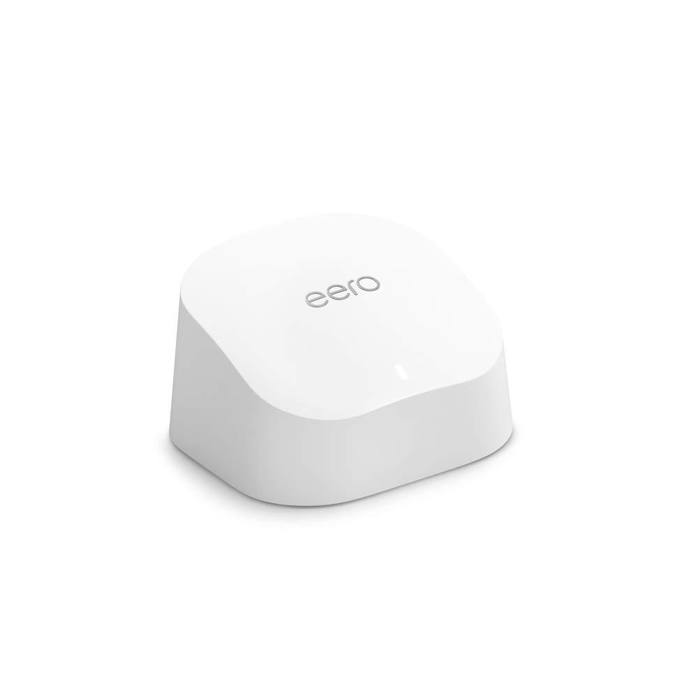 Amazon eero 6 mesh wifi router with 1-month free eero Plus (auto-renews) - Supports internet plans up to 900 Mbps, Coverage up to 1,500 sq. ft., Connect 75+ devices, 1-pack