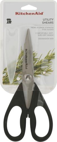 KitchenAid All Purpose Kitchen Shears with Protective Sheath Durable Stainless Steel Scissors, Dishwasher Safe, Soft Grip Comfort Handle, 8.72 Inch, Black - Image 4