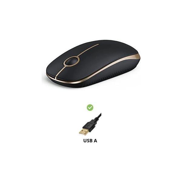 VssoPlor Wireless Mouse, 2.4G Slim Portable Computer Mice with Nano Receiver for Notebook, PC, Laptop, Computer (Black and Gold) - Image 3