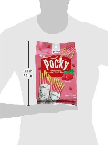 Glico Pocky, Strawberry Cream Covered Biscuit Sticks (9 Individual Bags), 3.81 oz - Image 4
