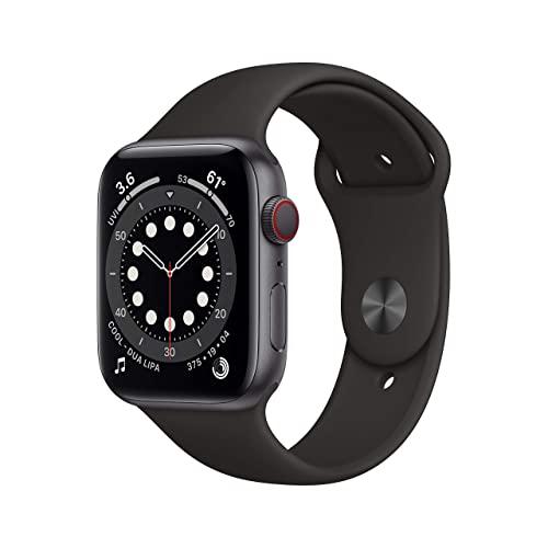 Apple Watch Series 6 (GPS + Cellular, 44mm) - Space Gray Aluminum Case with Black Sport Band (Renewed) - Image 8