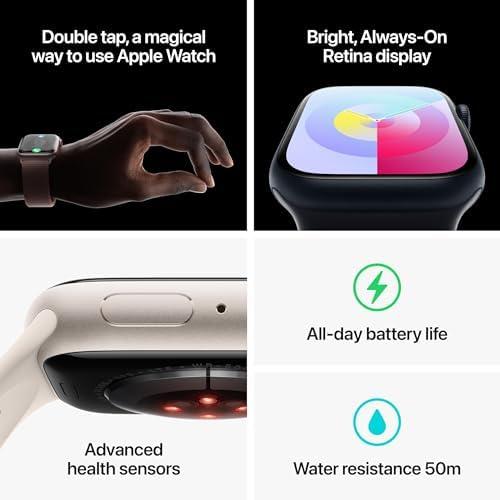 Apple Watch Series 9 [GPS + Cellular 41mm] Pink Aluminum Case with Pink Sport Band S/M (Renewed) - Image 9