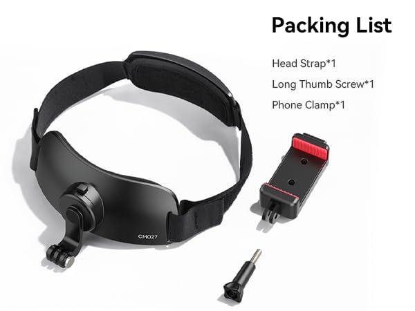 Head Strap Mount for Action Camera iPhone - ULANZI CM27 2 in 1 POV Sets Support Vertical Shots Vlog Video Accessories for Action Camera Cell Phone Smartphone - Image 6