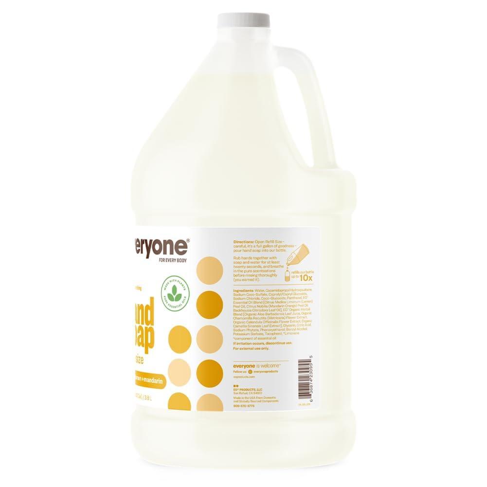 Everyone Liquid Hand Soap Refill, 1 Gallon, Meyer Lemon and Mandarin, Plant-Based Cleanser with Pure Essential Oils - Image 3