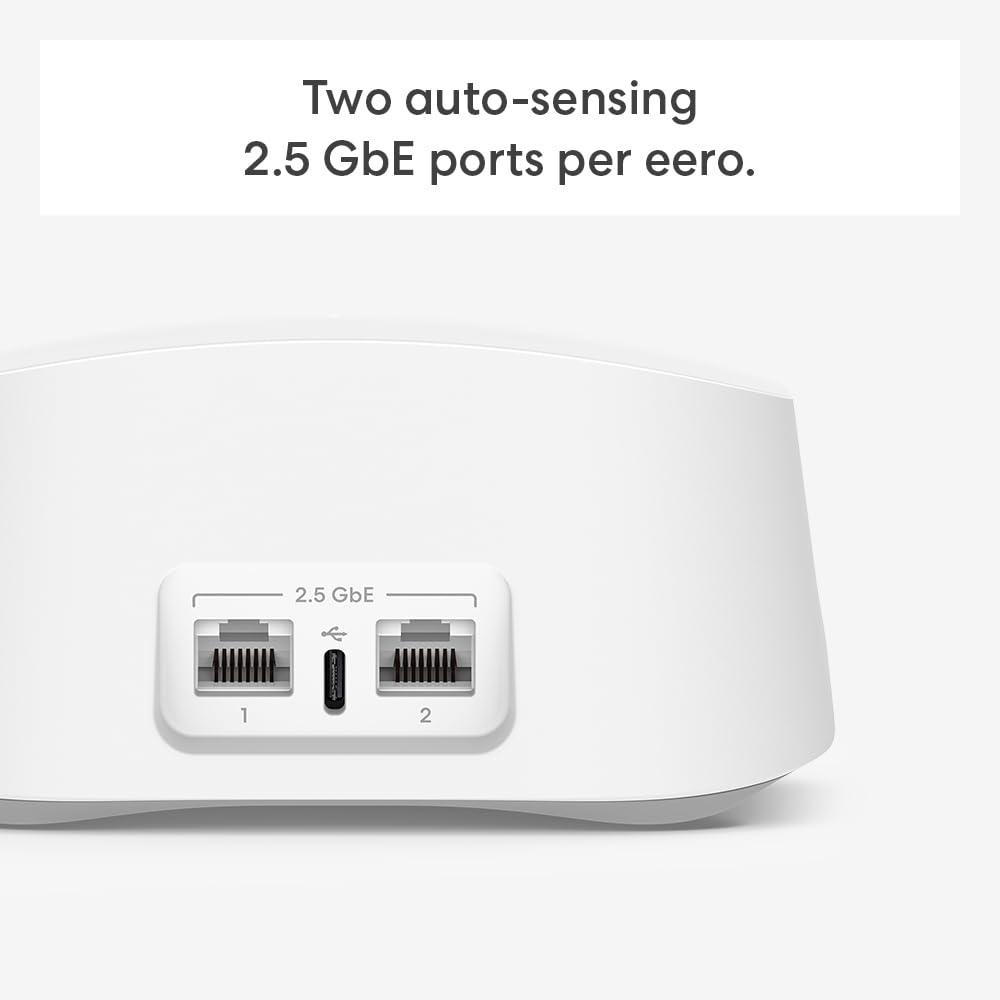 Amazon eero 7 with 1 month free eero Plus (auto-renews) - Supports internet plans up to 2.5 Gbps, Coverage up to 6,000 sq. ft., Connect 120+ devices, 3-pack - Image 2