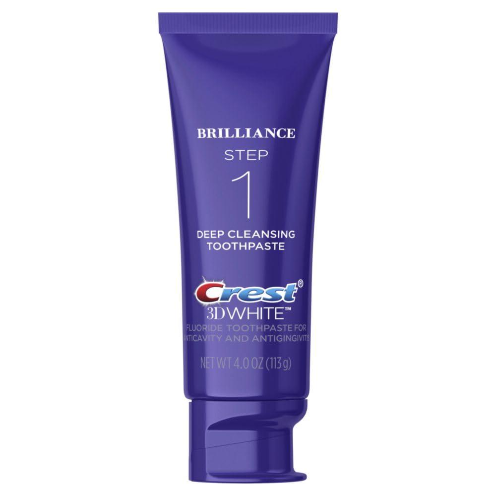 Crest 3D White Brilliance 2 Step Kit, Crest 3D White Toothpaste, Deep Clean Toothpaste (4oz) + Teeth Whitening Gel (2.3oz) - Image 9