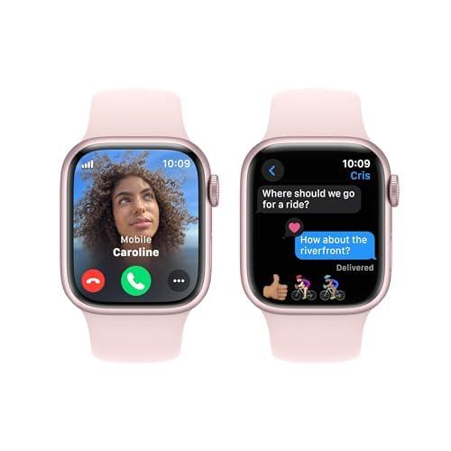 Apple Watch Series 9 [GPS + Cellular 41mm] Pink Aluminum Case with Pink Sport Band S/M (Renewed) - Image 8