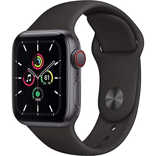 Apple Watch SE (GPS + Cellular, 40mm) - Space Gray Aluminum Case with Black Sport Band (Renewed) - Image 4