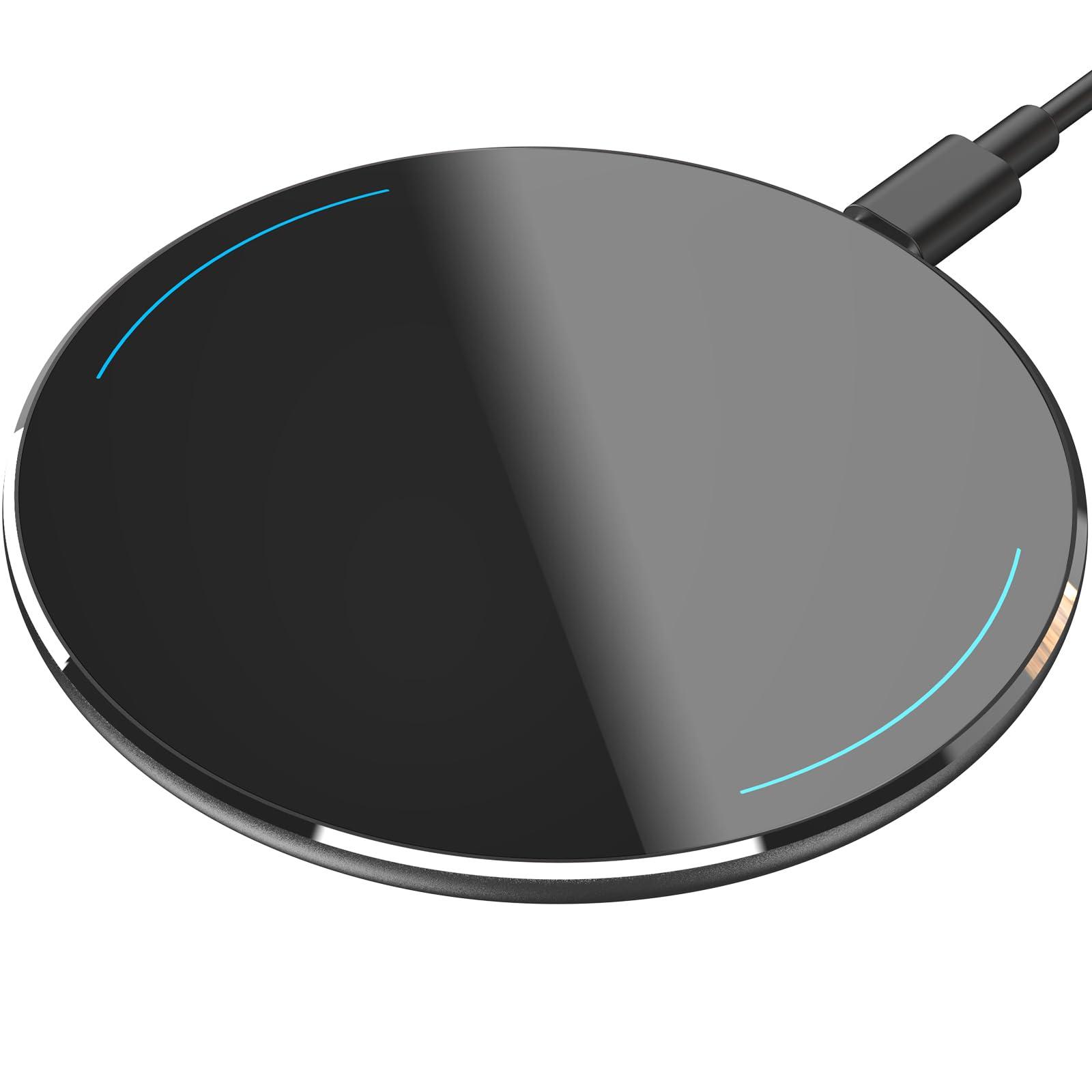 TOZO 2025 Upgraded Wireless Charger 15W Max Fast Wireless Charging Pad Compatible with iPhone 16/16 Plus/16 Pro Max /15/14/13/SE/12 Series, Samsung Galaxy S24/S23/S22 Series (No AC Adapter), Black