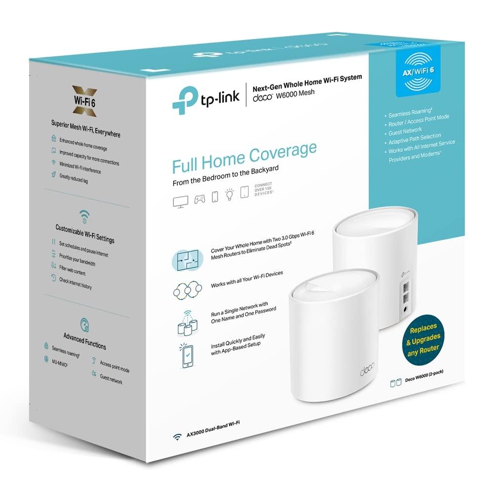 TP-Link Wi-Fi 6 AX3000 Mesh Router System | 2- Mesh Routers | Deco W6000(2-Pack) | 5,000 sq. ft. of WiFi Coverage (Renewed) - Image 6
