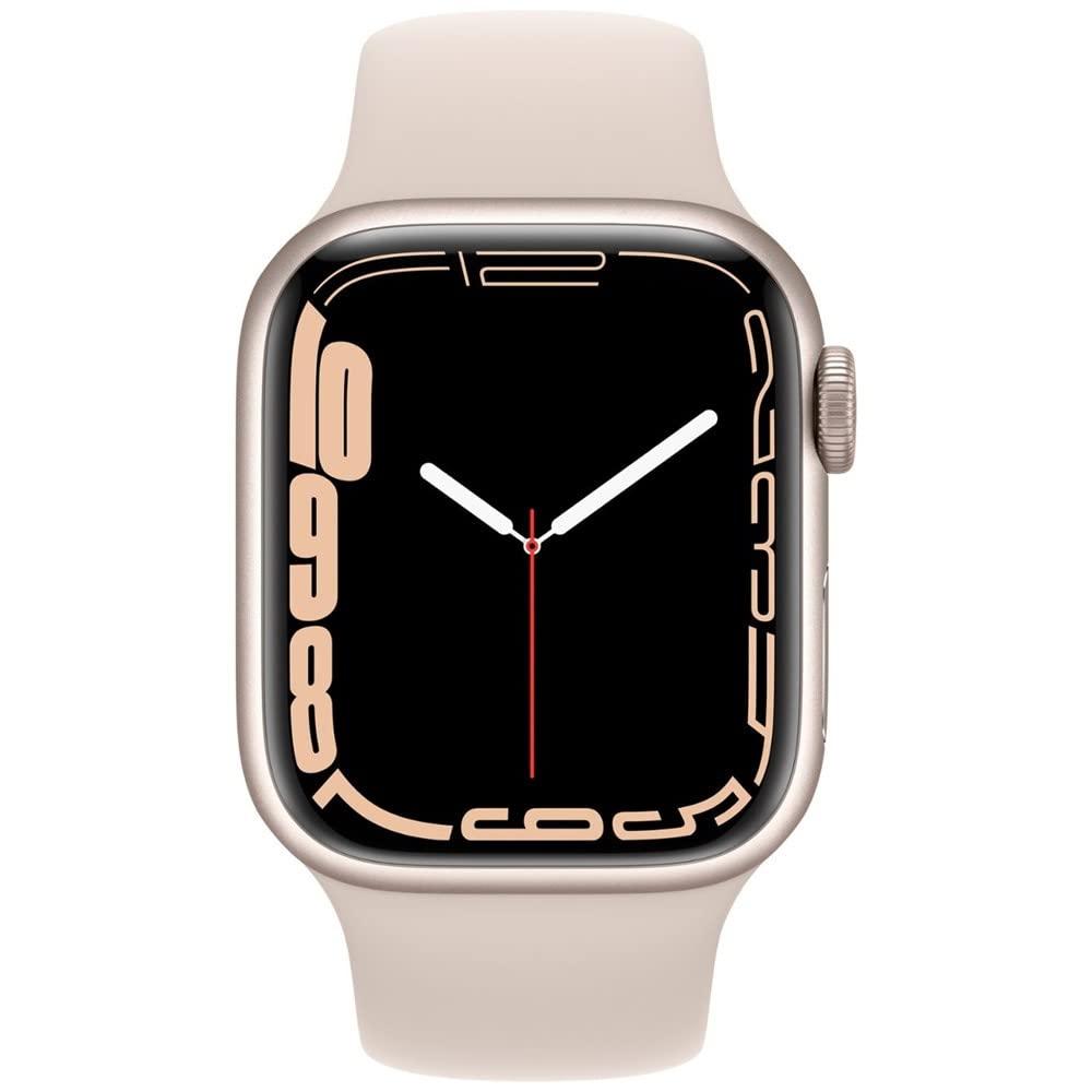 Apple Watch Series 7 (GPS + Cellular, 45 MM) Starlight Aluminum Case with Starlight Sport Band (Renewed) - Image 2