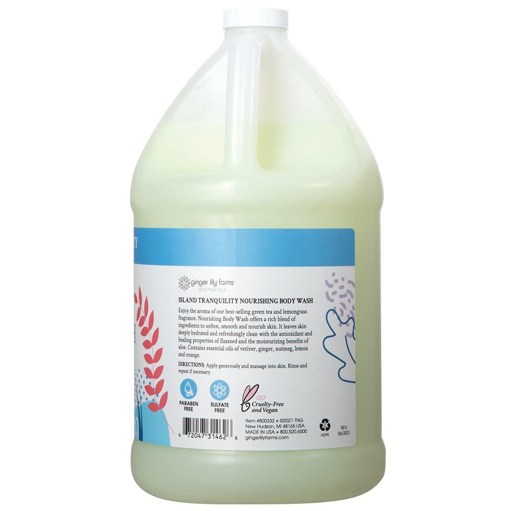 Ginger Lily Farms Botanicals Nourishing Body Wash, Island Tranquility, 100% Vegan & Cruelty-Free, Green Tea & Lemongrass Scent, 1 Gallon Refill (128 fl. oz.) - Image 2