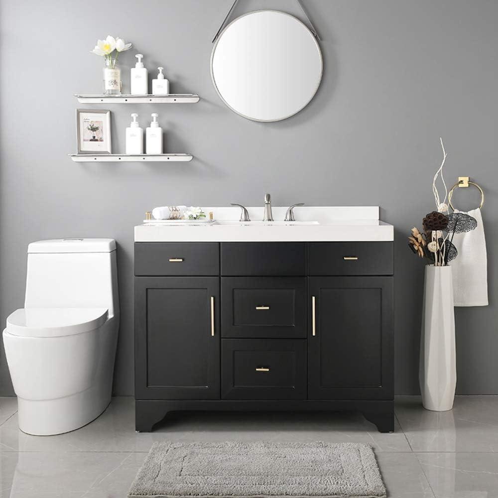 Phiestina 8 Inch 2 Handles 3 Holes Deck Mount Brushed Nickel Widespread Bathroom Faucet, with Stainless Steel Pop Up Drain, WF008-5-BN - Image 9
