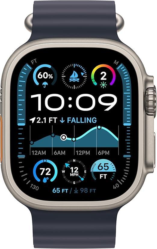 Apple Watch Ultra 2 [GPS + Cellular, 49mm] - Titanium Case with Blue Ocean Band, One Size (Renewed) - Image 5