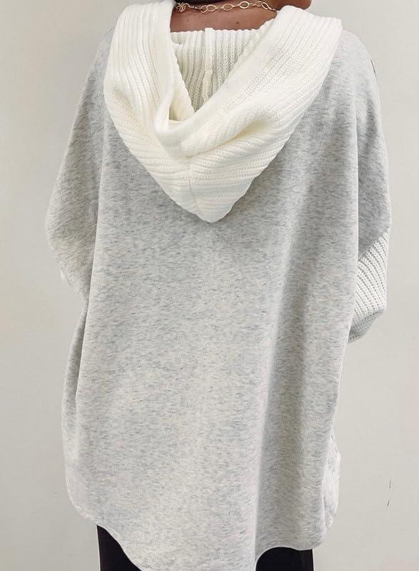SHEWIN Oversized Sweatshirt for Women Loose Fit Casual Long Sleeve Button Hooded Sweatshirts Hoodies with Pocket - Image 3