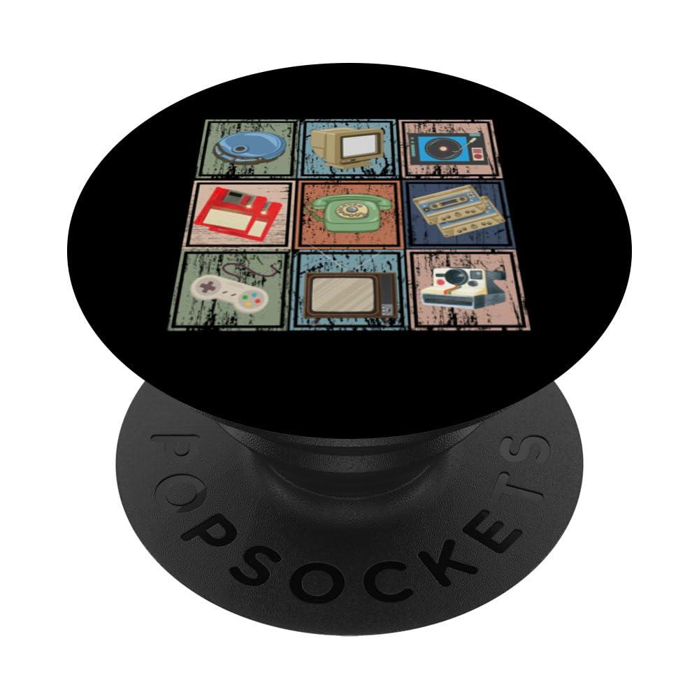 Vintage Electronic Devices 80s and 90s Camera Cassette Tape PopSockets Standard PopGrip