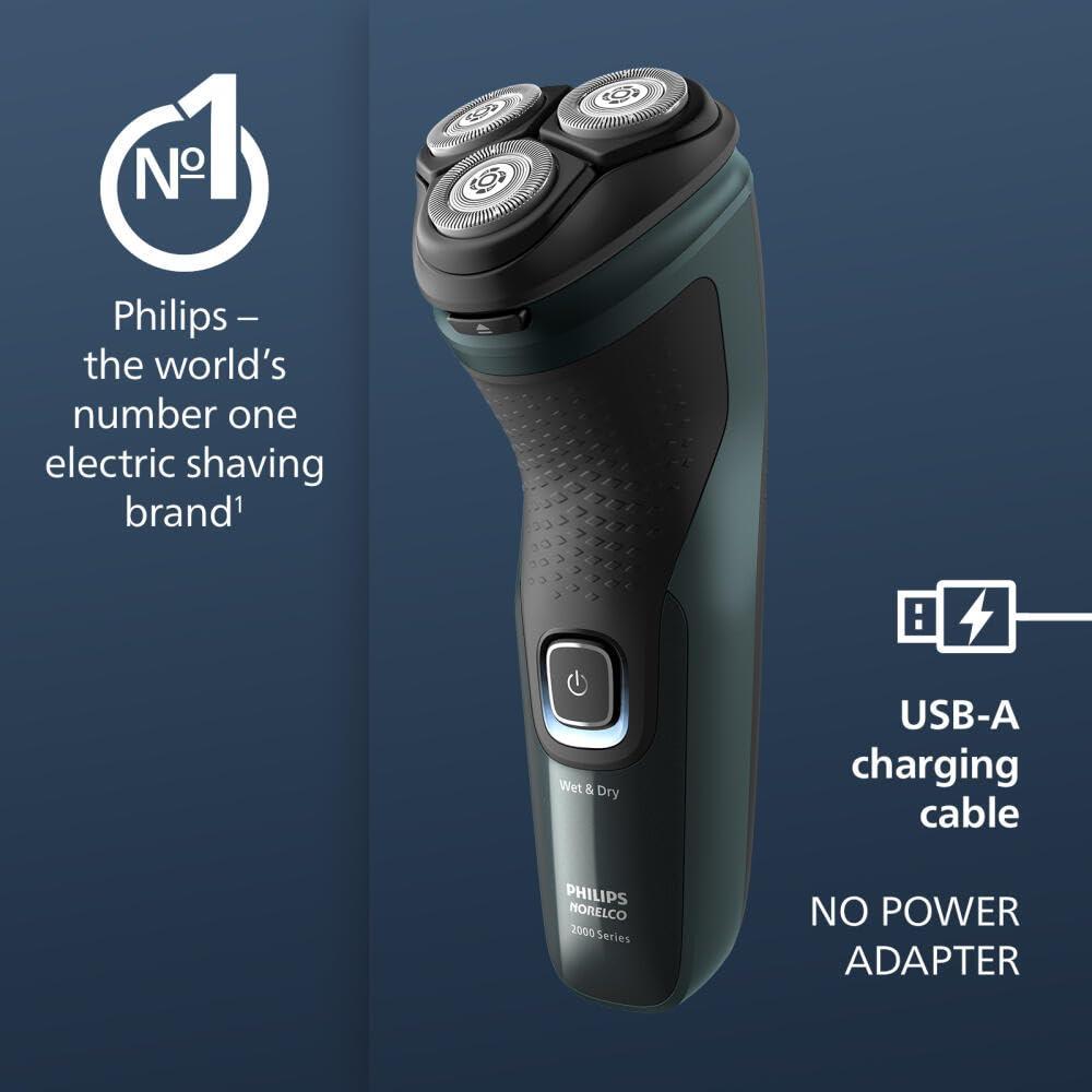 Philips Norelco Shaver 2600 Series, Wet and Dry Electric Shaver, Pop-up Trimmer, P-Cap, Travel Pouch, Dark Forest Green, Model X3052/91 - Image 6