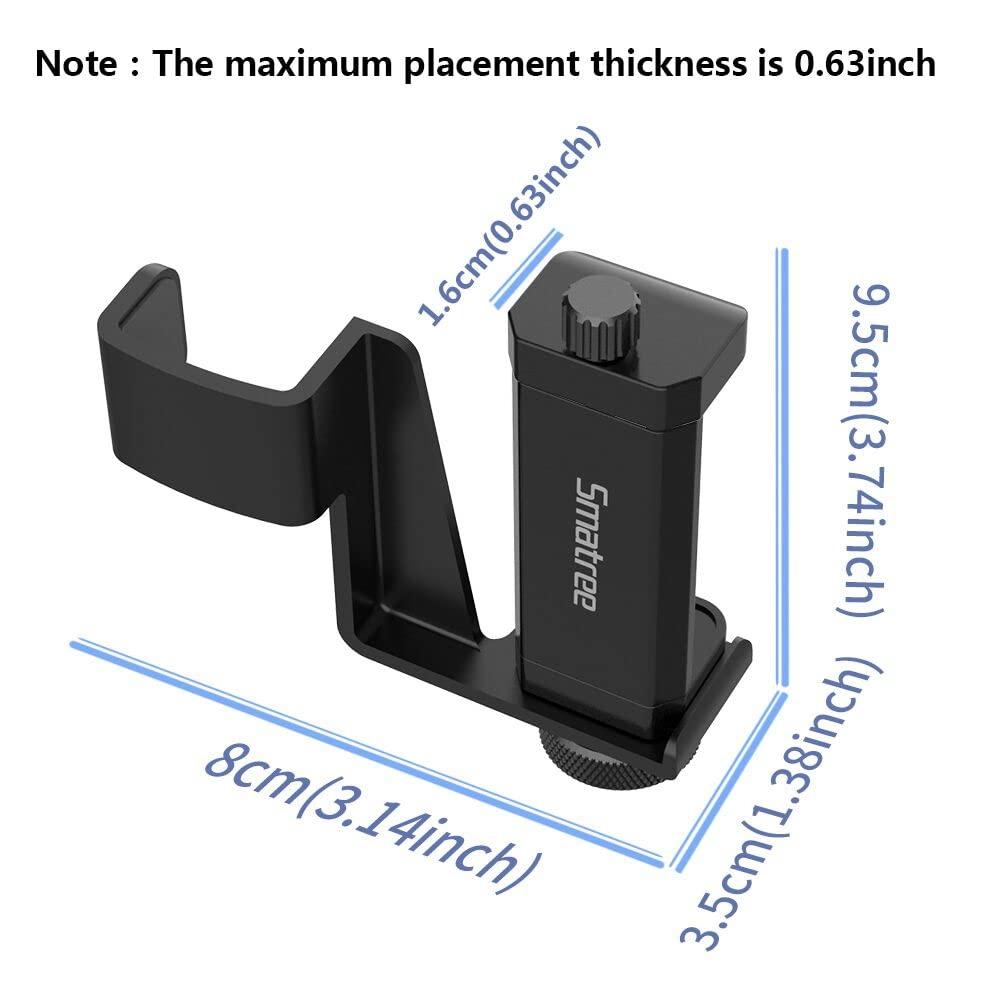 Smatree OSMO Pocket 2 Phone Holder Set Expansion Accessories with 1/4”Thread Screw Compatible with DJI OSMO Pocket 2/ DJI OSMO Pocket and Smartphone - Image 4