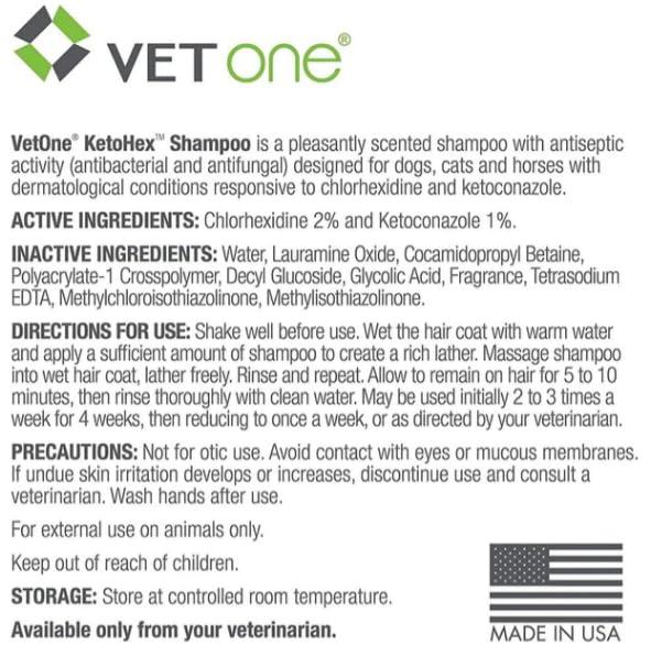 KetoHex Cat and Dog Shampoo - 16 oz Anti Bacterial Cat & Dog Flea And Tick Treatment, For Sensitive Skin Infections & Lesions, Protects & Moisturizes, Antifungal Treatment For Dogs & Cats - VetOne - Image 4