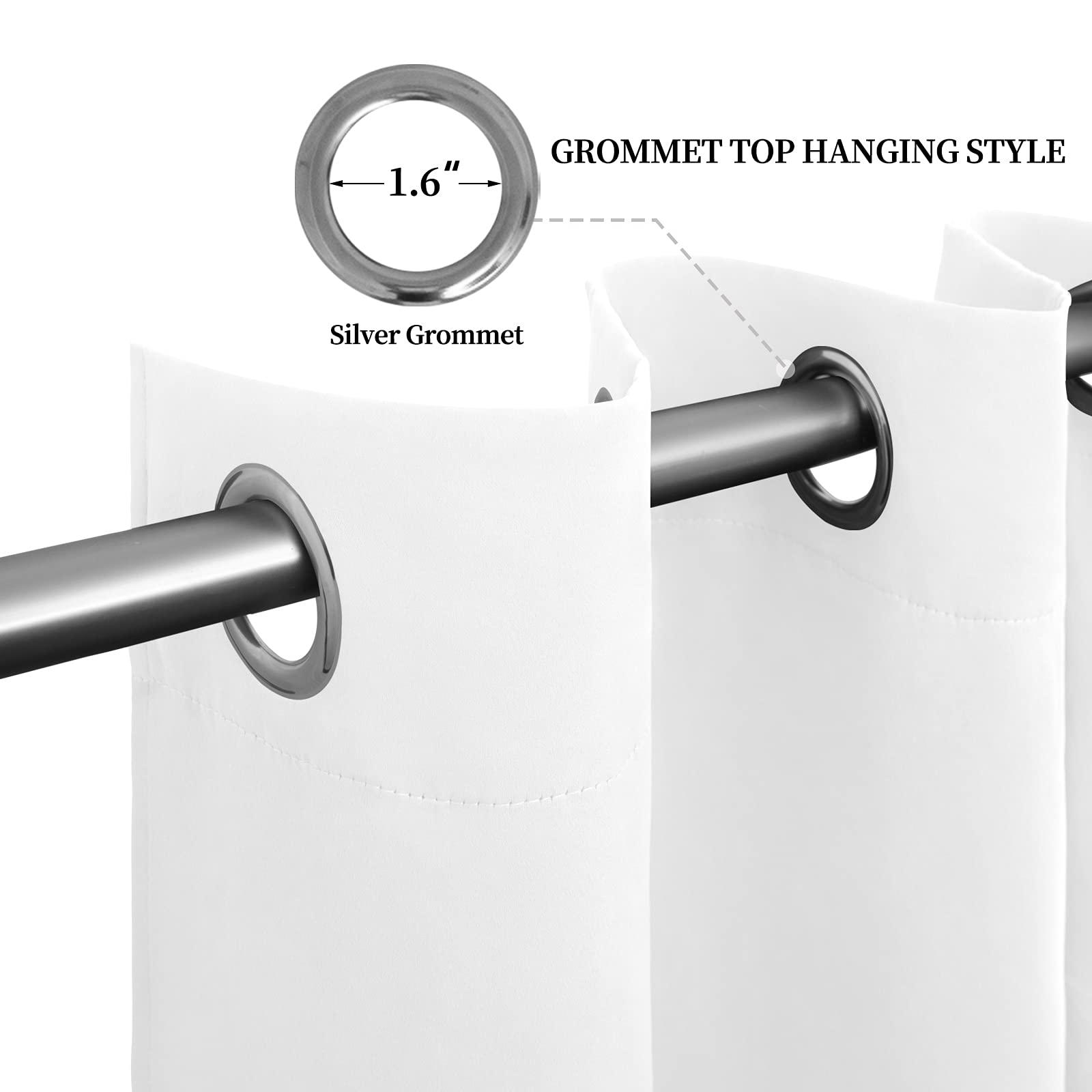 Easy-Going Blackout Curtains for Bedroom, Solid Thermal Insulated Grommet and Noise Reduction Window Drapes, Room Darkening Curtains for Living Room, 2 Panels (52x84 in,White) - Image 6