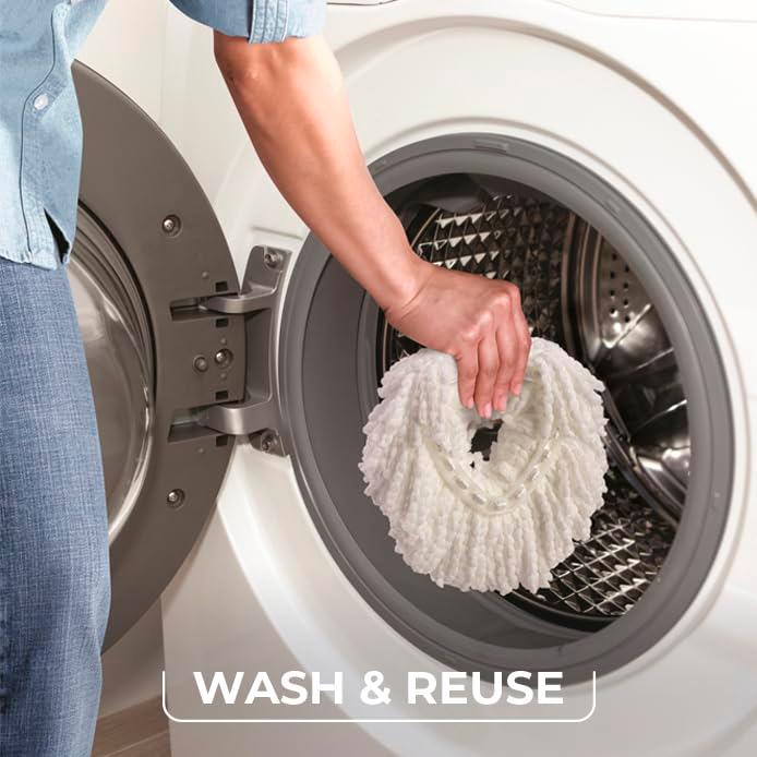 O-Cedar Easywring Microfiber Spin Mop & Bucket Floor Cleaning System with 3 Extra Refills - Image 5