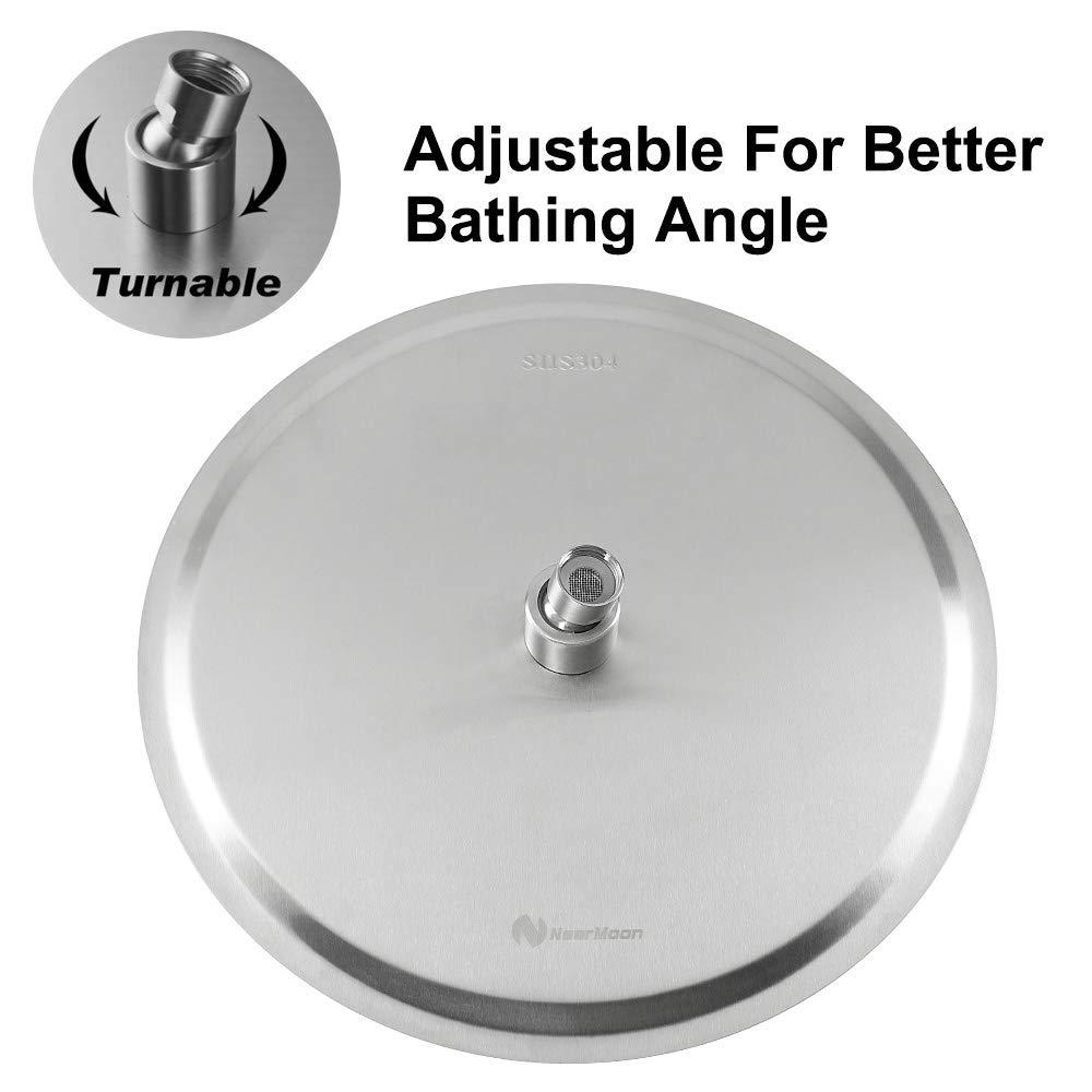 NearMoon Rain Shower Head, Ultra-Thin Design-Pressure Boosting, Awesome Some Experience, High Flow Stainless Steel Rainfall Head (12 Inch, Brushed Nickel) - Image 3