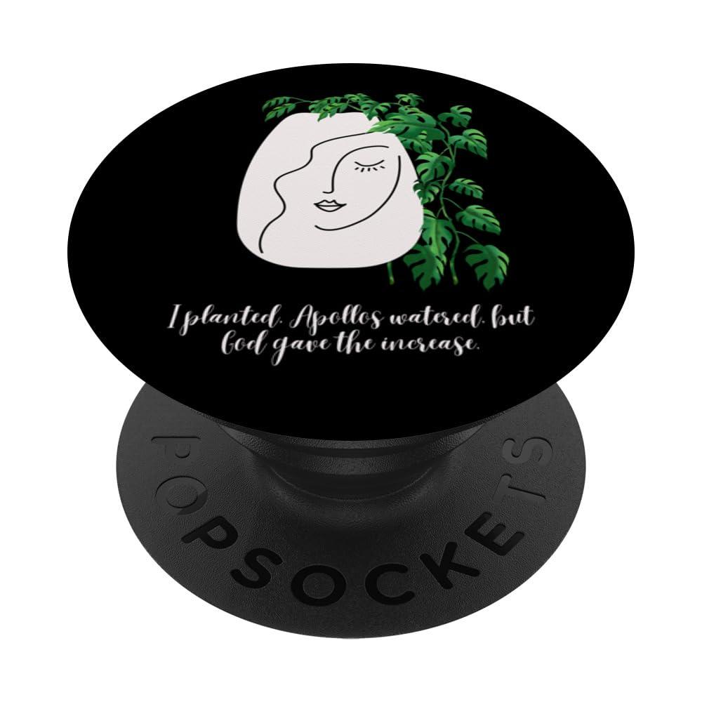 Face Planters Flower Pots Head Woman With Straight Hair PopSockets Standard PopGrip