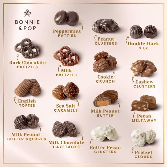 Chocolate Gift Basket, Candy Food Arrangement Platter, Gourmet Snack Box, Holiday Present Idea, Corporate Him & Her, Men Women Sympathy Family Parties & Get Well- Bonnie & Pop - Image 2
