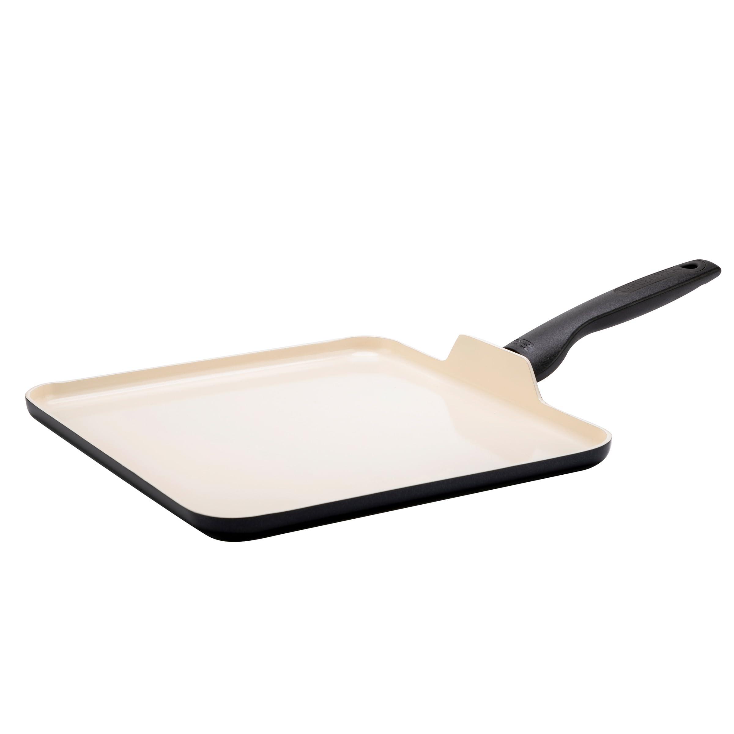 GreenPan Rio 11" Square Griddle Pan, Ceramic Nonstick Cookware, PFOA and PFAS-Free, Stay-Cool Bakelite Handle, Black