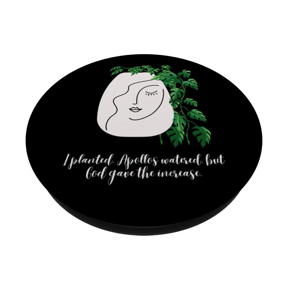 Face Planters Flower Pots Head Woman With Straight Hair PopSockets Standard PopGrip - Image 2