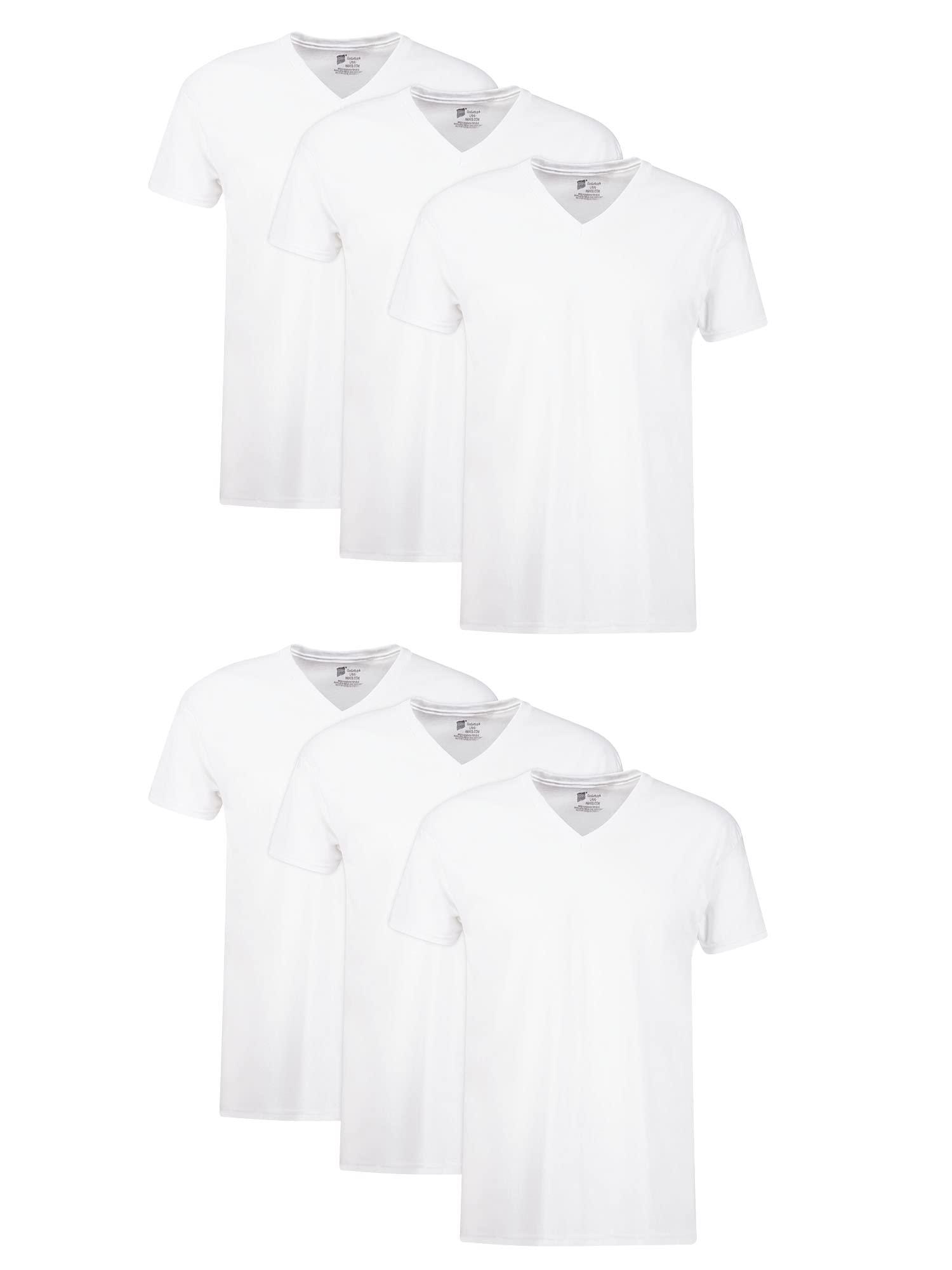Hanes Ultimate Men's 6-Pack Best V-Neck T-Shirt
