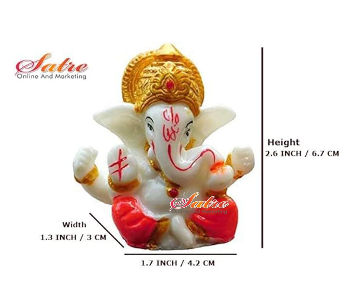 Satre Online and Marketing 2.6" Small Ganesha Statue/Mini Lord Ganesh/Ganpati Polyresin Idol / (Multicolour) - Image 3