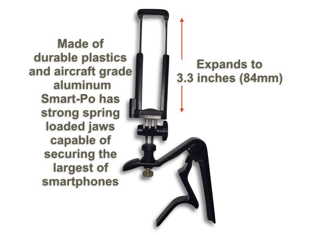 Smart-Po Smartphone Guitar Capo | Android and iPhone Compatible Dock Headstock Neck Clamp | Cell Phone Holder Aid Musicians | Electric or Acoustic Guitars - Image 9