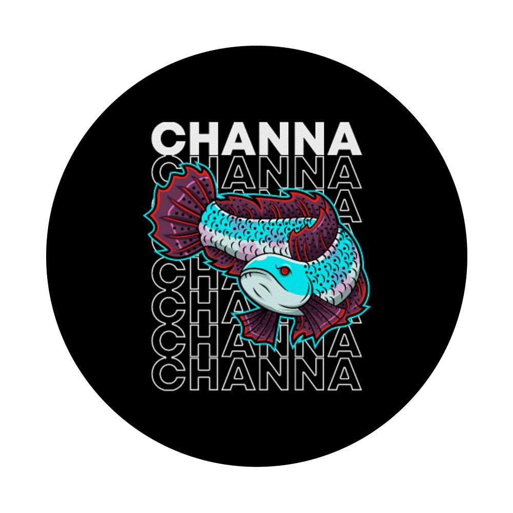 Channa 80's Style Snakehead Monster Fisk Keeper PopSockets Standard PopGrip - Image 3
