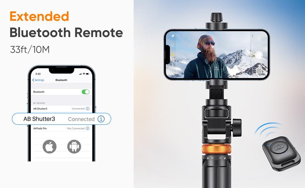 EUCOS Phone Remote Shutter, Monopod Accessories Compatible with Cell Phone, Works with Most Smartphones and Tablets (iOS and Android) - Image 2