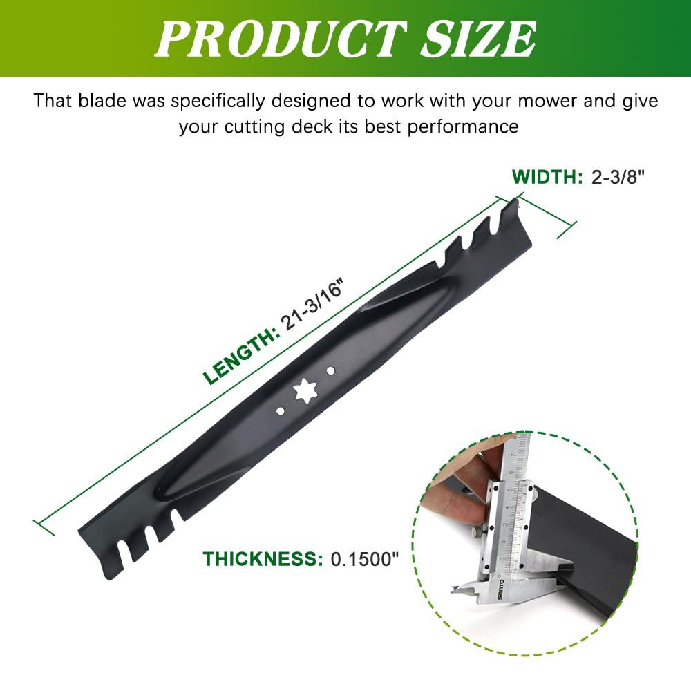 Apeixoto 2PACK 942-0616 Blades Compatible with 42'' Cut MTD, Cub Cadet Troy-Bilt Mowers Mulching Blades Replace OE MTD Cub Cadet 742-04126 742-0616 - Image 2