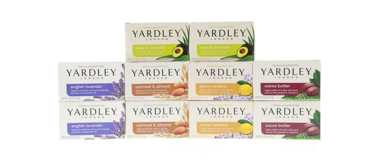 Yardley London Soap Bath Bar Bundle - 10 Bars: English Lavender, Oatmeal and Almond, Aloe and Avocado, Cocoa Butter, Lemon Verbena 4 Ounce Bars (Pack of 10, Two of each) - Image 2