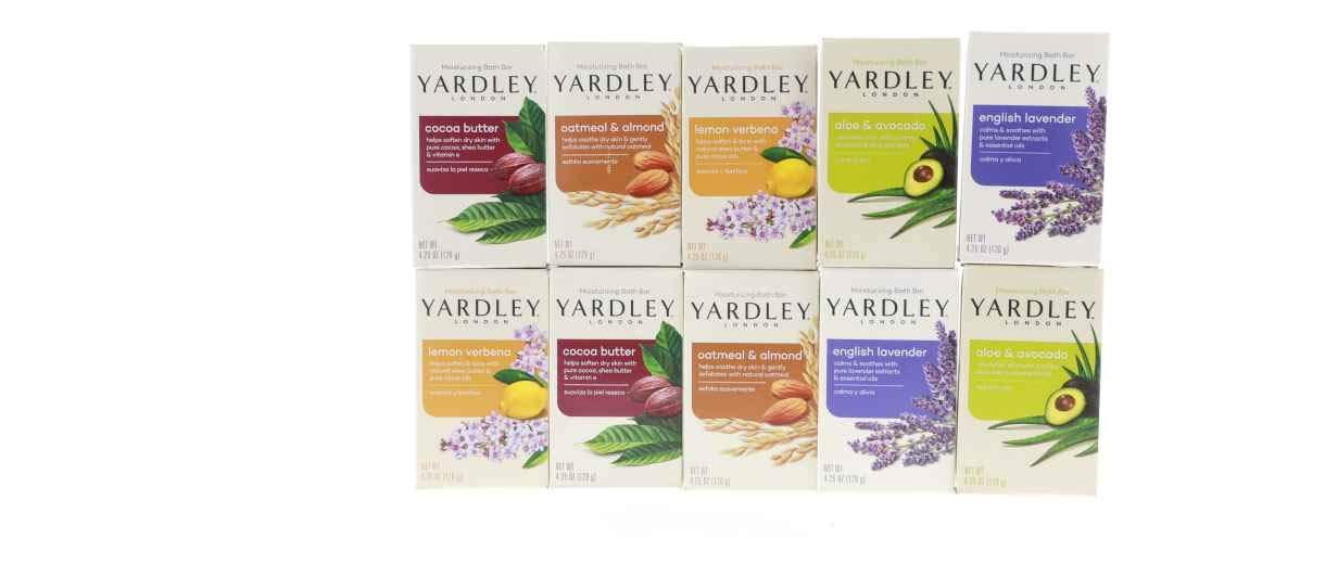 Yardley London Soap Bath Bar Bundle - 10 Bars: English Lavender, Oatmeal and Almond, Aloe and Avocado, Cocoa Butter, Lemon Verbena 4 Ounce Bars (Pack of 10, Two of each) - Image 4